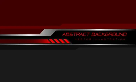 Abstract red grey black silver cyber line geometric futuristic with blank Stock Illustration
