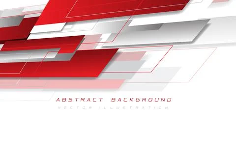 Abstract red grey geometric overlap on white design modern creative futuristi Stock Illustration