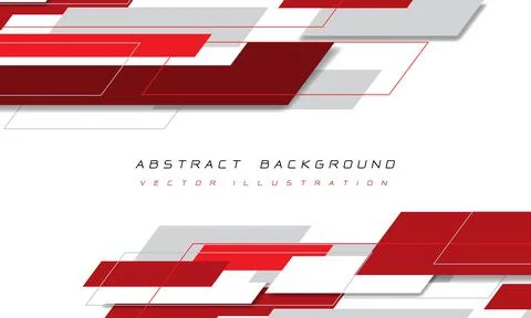 Abstract red grey geometric overlap on white design modern futuristic technol Stock Illustration