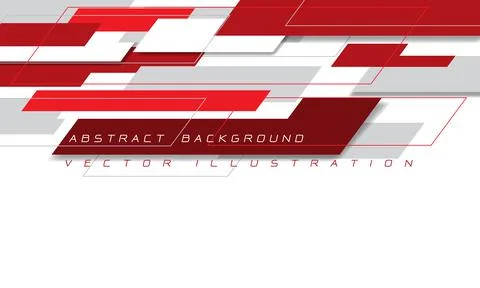Abstract red grey geometric overlap on white with blank space design modern f Stock Illustration