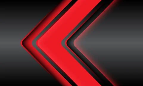 Abstract red grey metallic shadow arrow direction design modern futuristic ba Stock Illustration