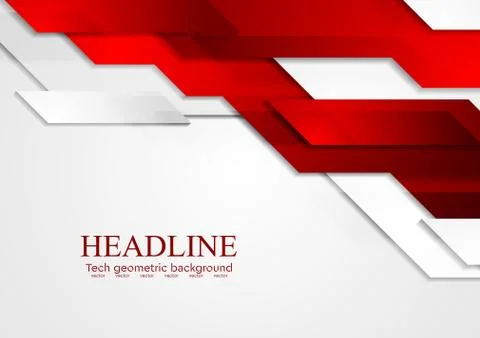 Abstract red grey tech corporate vector background Illustrazione stock