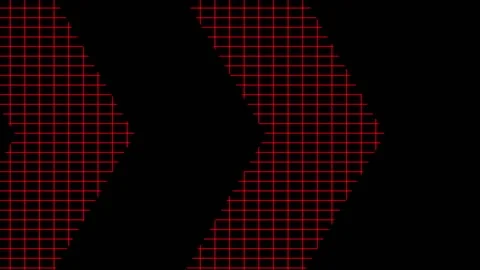 Abstract Red Grid Animation on Black Background Stockbeeldmateriaal 347006861