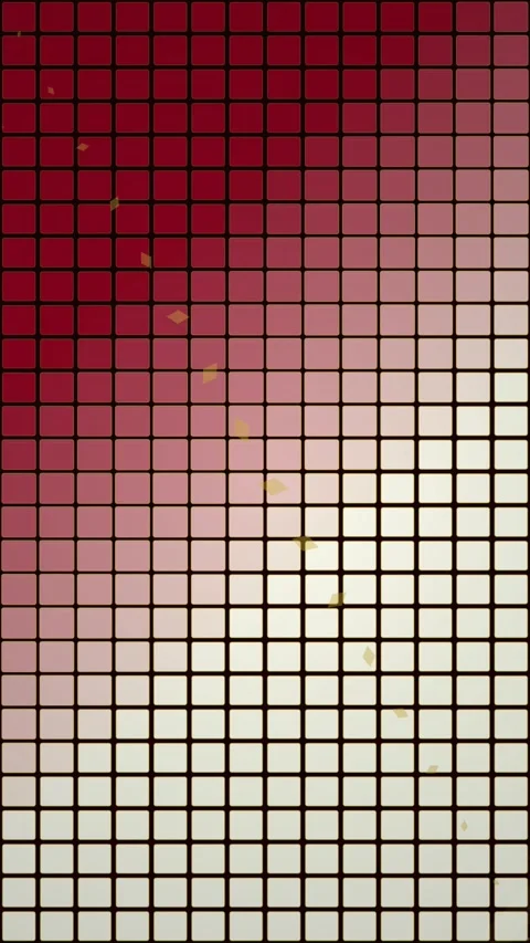 Abstract Red Grid Pattern with Scattered Yellow Shapes - Dynamic Background Stock Footage 347698990