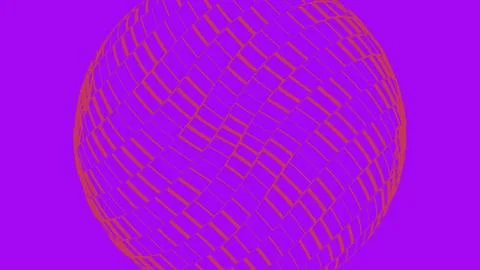 Abstract red grid sphere on a solid purple background Stock Illustration