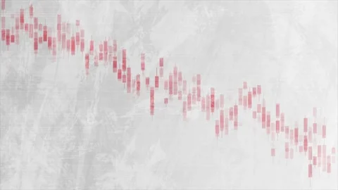 Abstract red grunge falling financial graph chart motion background Video stock 339081282