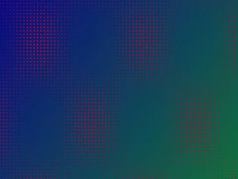 Abstract red halftone dot pattern on vibrant blue and green gradient backgrou Stock Illustration