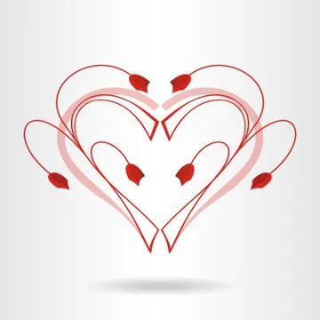 Abstract red heart Stock Illustration