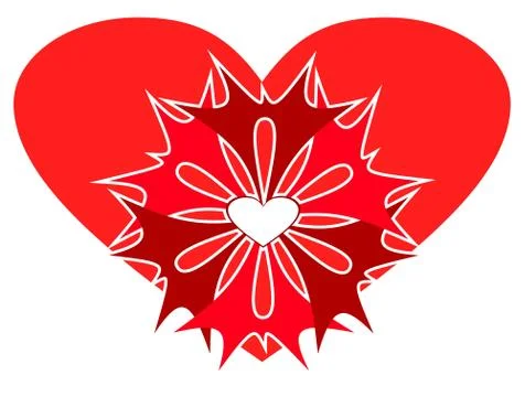 Abstract red heart with patterns. Stock-Illustration