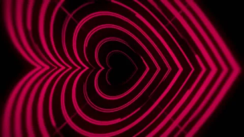 Abstract Red Heart Shape Motion Animated Background Stock Footage 171870684