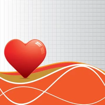 Abstract red heart whit texture. Stock Illustration