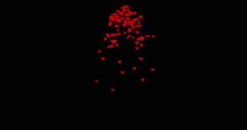 Abstract red hearts on a black background. valentine's day, love, like Stock Footage 167113689