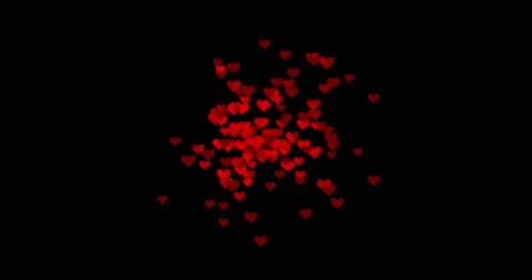Abstract red hearts on a black background. valentine's day, love, like Video stock 167113719