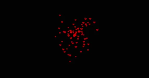 Abstract red hearts on a black background. valentine's day, love, like Stock Footage 167449244