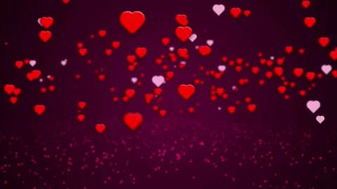 Abstract red hearts on dark background. Concept valentine's day Stock Footage 168808548