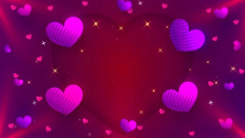 Abstract red hearts on dark background. Concept: valentine's day, anniversa.. Stock Footage 261696384