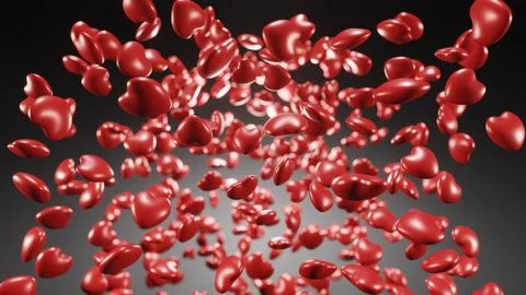 Abstract red hearts on a dark background. Concept: Valentine's Day Stock Illustration