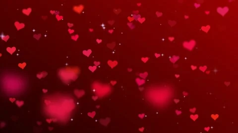 Abstract red hearts floating background animation with sparkles with background 库存影片 345103419