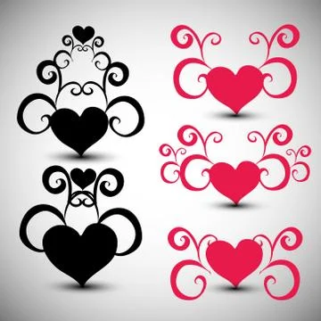 Abstract red hearts Stock Illustration