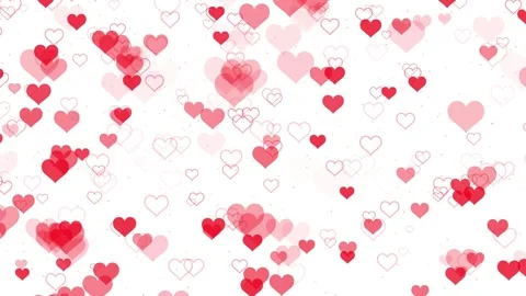 Abstract red hearts pulsating on white background 4K Stock Footage 262980124