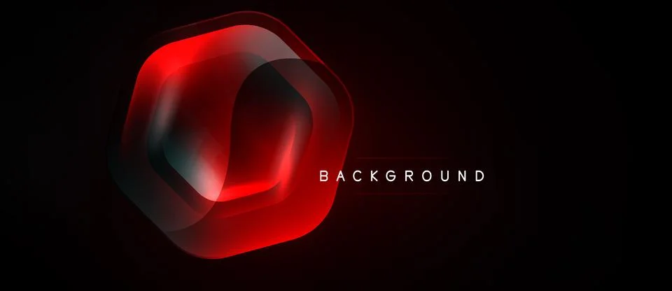 Abstract red hexagon shape over black background. Gradient effect creates d.. 스톡 일러스트