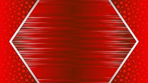 Abstract Red Hexagonal Background with Dynamic Lines and Geometric Patterns Stock Illustration