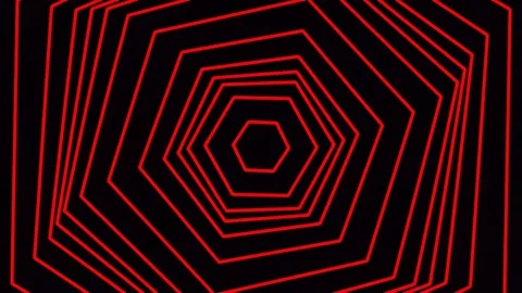 Abstract red hexagonal pattern background for digital technology visualizatio Stock Footage 341058923