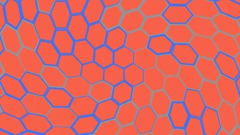 Abstract red hexagonal pattern with blue lines 스톡 일러스트
