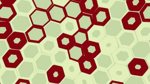 Abstract red honeycomb pattern on light yellow background Stock Illustration