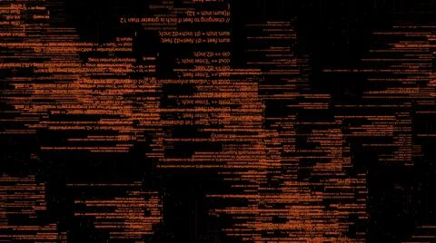 Abstract red horizontal lines of flowing data. Animation. Symbols changing fast Stock Illustration