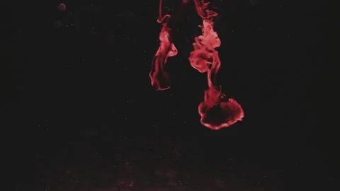 Abstract red ink colour flowing in water Video stock 117647450