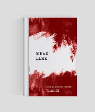 Abstract red ink splatter background element with a space.illustration vector Stock Illustration