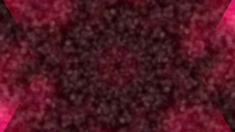 Abstract Red Kaleidoscope Pattern with Geometric Shapes and Glitter Effect Stock Footage 331442139