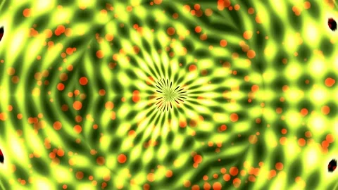 Abstract Red Kaleidoscope Pattern with Glowing Particle Bokeh Background Stock Footage 332607944