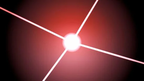 Abstract Red Laser Lines Converging on a Central Point Stock Illustration