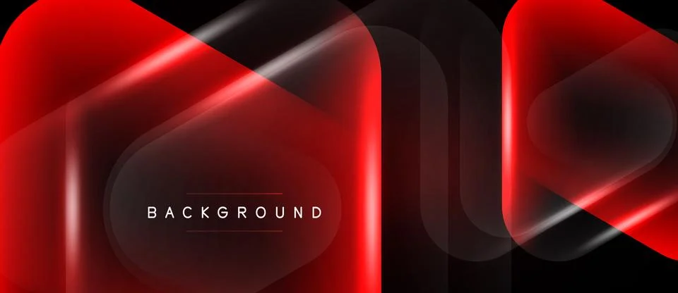 Abstract red layers over black background. Modern design with glowing effect, イラスト素材