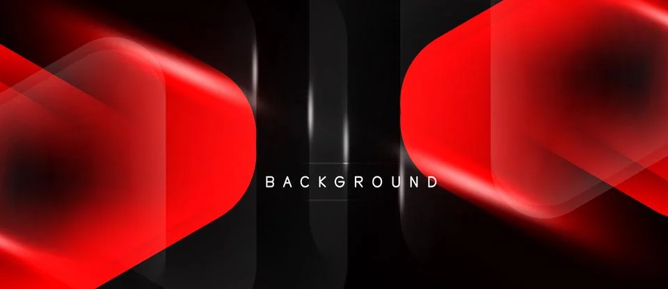 Abstract red layers over black background. Modern design with glowing effects Ilustração Stock