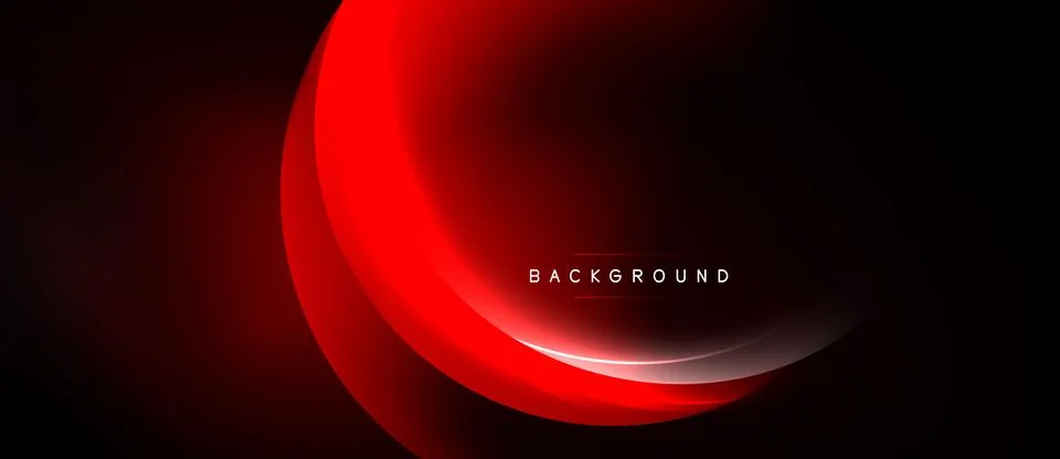 Abstract red layers over black background. Minimalist design with glowing e.. Stock Illustration