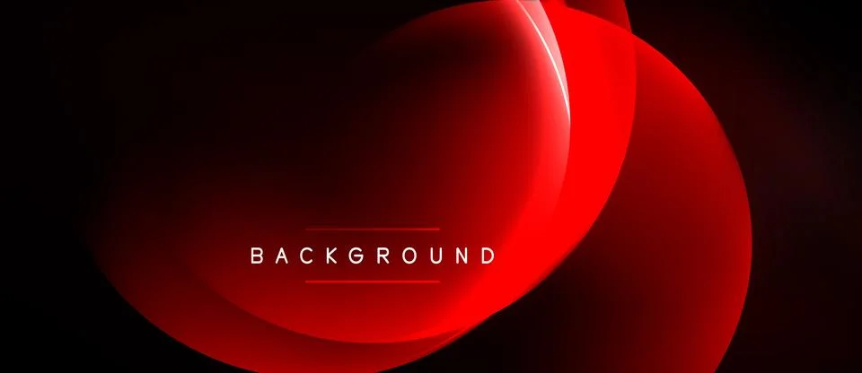 Abstract red layers overlap black background. Modern design features smooth Stockillustratie