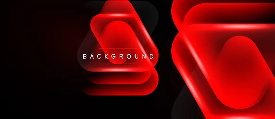 Abstract red layers overlap black background. Modern design features glossy Stockillustratie