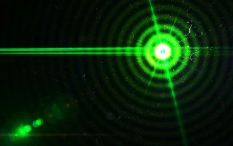 Abstract red lens flare light on black background Stock Illustration