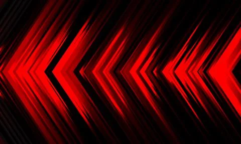 Abstract red light arrow direction speed power pattern on black design modern Stock Illustration