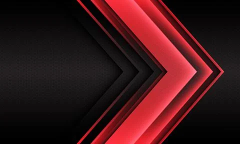 Abstract red light arrow direction geometric hexagon mesh design modern futur Stock Illustration