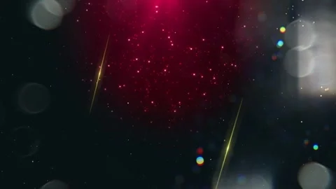 Abstract red light beams with floating glowing particles and soft cinematic Stock-Footage 345331711