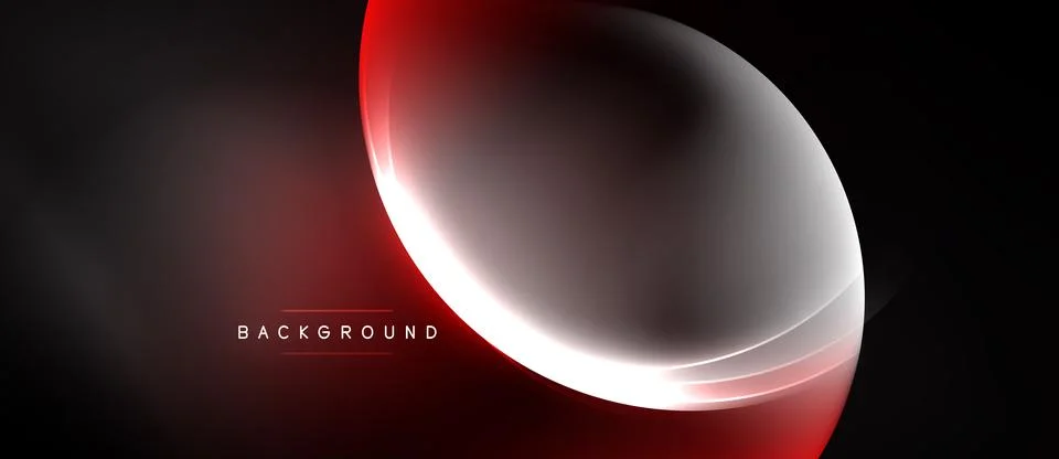 Abstract red light curves over black background. Smooth gradients create dy.. Stock Illustration