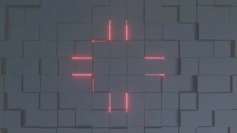 Abstract Red Light Expanding Background Video, Black Cube Motion Background Loop Stock Footage 232387279