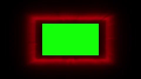 Abstract red light frame glow on black background with green screen, seamle.. Stock Footage 336476204