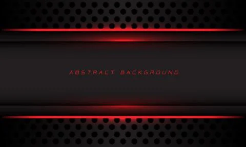 Abstract red light grey metallic banner geometric shadow circle mesh with bla Stock Illustration