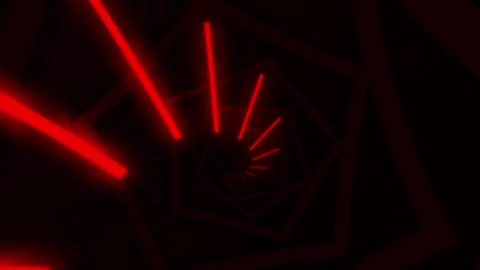 Abstract red light Infinite Loopable Tunnel Colorful Background Stock Footage 301970084