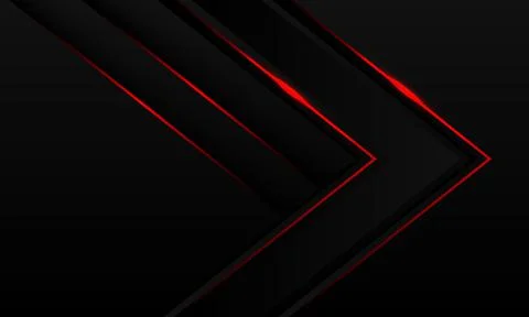 Abstract red light line arrow direction on black metal with blank space design Stock Illustration